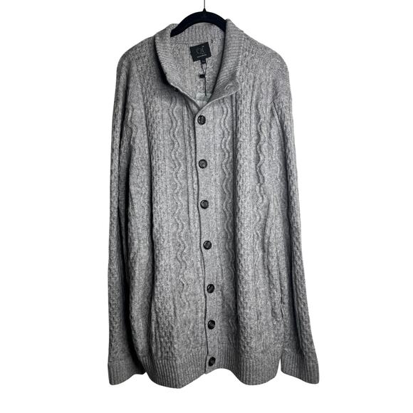 1-14 QI CASHMERE NWT Men's Cardigan Button Down Gray XXL - Picture 2 of 14